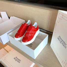 Alexander Mcqueen Fashion Smooth Leather Casual Shoes For Men And Women Red