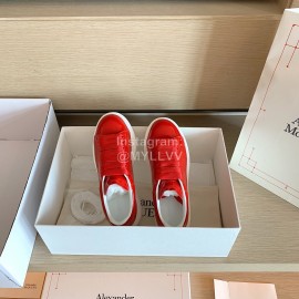 Alexander Mcqueen Fashion Smooth Leather Casual Shoes For Men And Women Red