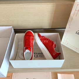 Alexander Mcqueen Fashion Smooth Leather Casual Shoes For Men And Women Red