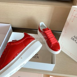 Alexander Mcqueen Fashion Smooth Leather Casual Shoes For Men And Women Red