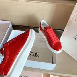 Alexander Mcqueen Fashion Smooth Leather Casual Shoes For Men And Women Red