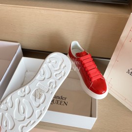 Alexander Mcqueen Fashion Smooth Leather Casual Shoes For Men And Women Red