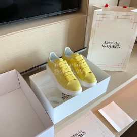 Alexander Mcqueen Fashion Smooth Leather Casual Shoes For Men And Women Yellow