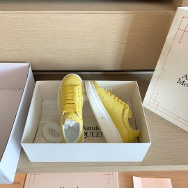 Alexander Mcqueen Fashion Smooth Leather Casual Shoes For Men And Women Yellow