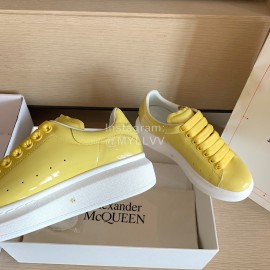 Alexander Mcqueen Fashion Smooth Leather Casual Shoes For Men And Women Yellow