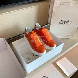 Alexander Mcqueen Fashion Smooth Leather Casual Shoes For Men And Women Orange
