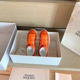 Alexander Mcqueen Fashion Smooth Leather Casual Shoes For Men And Women Orange