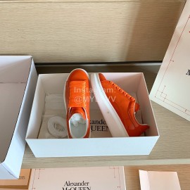 Alexander Mcqueen Fashion Smooth Leather Casual Shoes For Men And Women Orange
