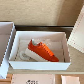 Alexander Mcqueen Fashion Smooth Leather Casual Shoes For Men And Women Orange