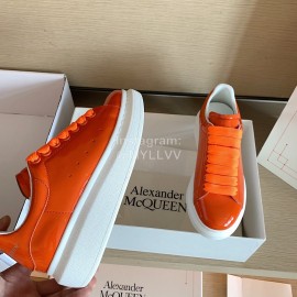Alexander Mcqueen Fashion Smooth Leather Casual Shoes For Men And Women Orange