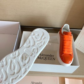 Alexander Mcqueen Fashion Smooth Leather Casual Shoes For Men And Women Orange