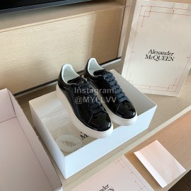 Alexander Mcqueen Fashion Smooth Leather Casual Shoes For Men And Women Black