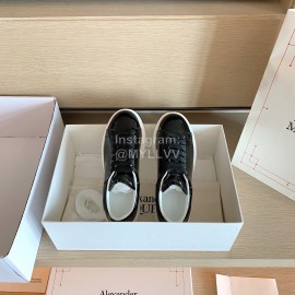 Alexander Mcqueen Fashion Smooth Leather Casual Shoes For Men And Women Black