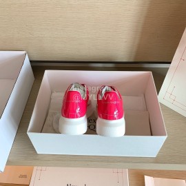 Alexander Mcqueen Fashion Smooth Leather Casual Shoes For Men And Women Rose Red