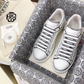 Alexander Mcqueen Fashion Leather Thick Soles Shoes For Men And Women White