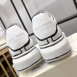 Alexander Mcqueen Fashion Leather Thick Soles Shoes For Men And Women White