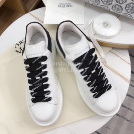 Alexander Mcqueen Fashion Leather Thick Soles Shoes White For Men And Women
