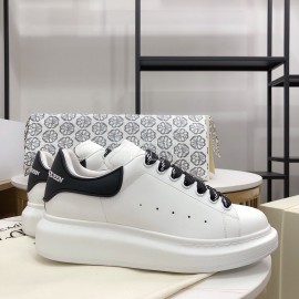 Alexander Mcqueen Fashion Leather Thick Soles Shoes White For Men And Women