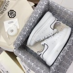 Alexander Mcqueen Fashion White Leather Thick Soles Shoes For Men And Women
