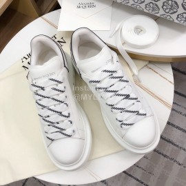 Alexander Mcqueen Fashion White Leather Thick Soles Shoes For Men And Women