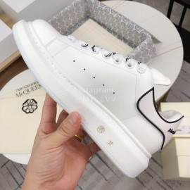 Alexander Mcqueen Fashion White Leather Thick Soles Shoes For Men And Women