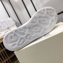 Alexander Mcqueen Fashion White Leather Thick Soles Shoes For Men And Women