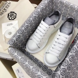 Alexander Mcqueen Fashion Leather Thick Soles Shoes For Men And Women Gray