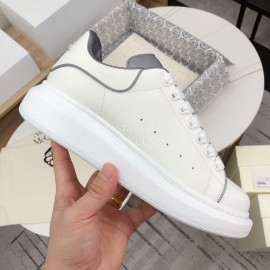 Alexander Mcqueen Fashion Leather Thick Soles Shoes For Men And Women Gray