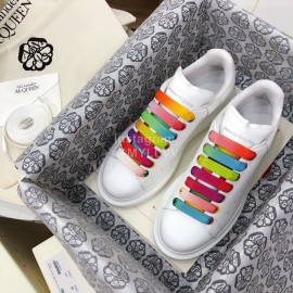 Alexander Mcqueen Fashion Leather Thick Soles Shoes For Men And Women