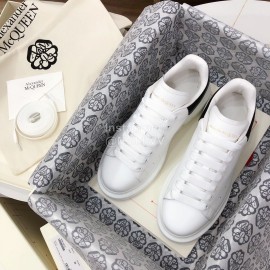 Alexander Mcqueen Black Fashion Leather Thick Soles Shoes For Men And Women