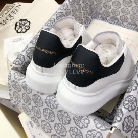 Alexander Mcqueen Black Fashion Leather Thick Soles Shoes For Men And Women