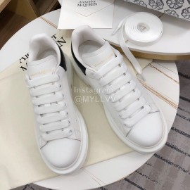 Alexander Mcqueen Black Fashion Leather Thick Soles Shoes For Men And Women