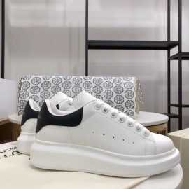 Alexander Mcqueen Black Fashion Leather Thick Soles Shoes For Men And Women