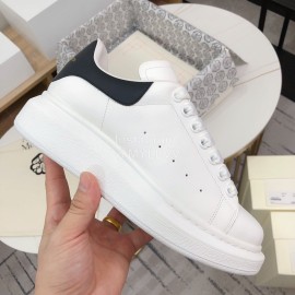 Alexander Mcqueen Black Fashion Leather Thick Soles Shoes For Men And Women