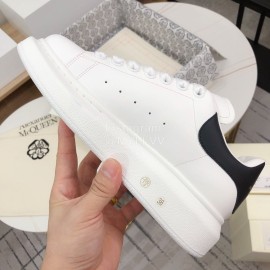 Alexander Mcqueen Black Fashion Leather Thick Soles Shoes For Men And Women