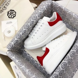 Alexander Mcqueen Fashion Leather Thick Soles Shoes For Men And Women Red
