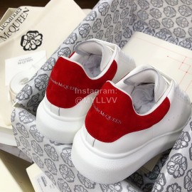 Alexander Mcqueen Fashion Leather Thick Soles Shoes For Men And Women Red