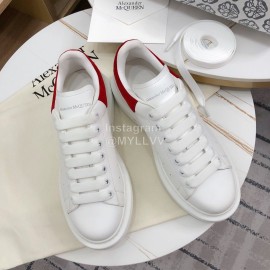 Alexander Mcqueen Fashion Leather Thick Soles Shoes For Men And Women Red