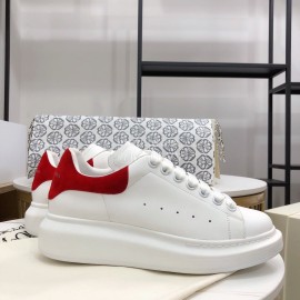 Alexander Mcqueen Fashion Leather Thick Soles Shoes For Men And Women Red