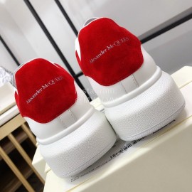 Alexander Mcqueen Fashion Leather Thick Soles Shoes For Men And Women Red