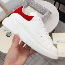Alexander Mcqueen Fashion Leather Thick Soles Shoes For Men And Women Red