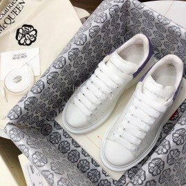 Alexander Mcqueen Fashion Leather Thick Soles Shoes For Men And Women Purple