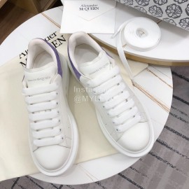 Alexander Mcqueen Fashion Leather Thick Soles Shoes For Men And Women Purple