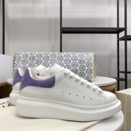 Alexander Mcqueen Fashion Leather Thick Soles Shoes For Men And Women Purple