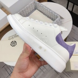 Alexander Mcqueen Fashion Leather Thick Soles Shoes For Men And Women Purple