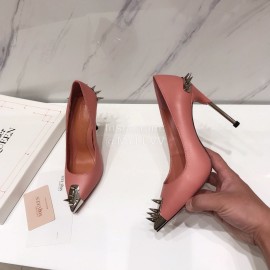 Alexander Mcqueen New Sheepskin Pointed High Heels For Women Pink