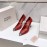 Alexander Mcqueen New Sheepskin Pointed High Heels For Women Red