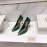 Alexander Mcqueen New Sheepskin Pointed High Heels For Women Green