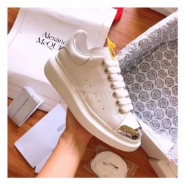 Alexander Mcqueen New Silk Leather Casual Shoes For Men And Women White