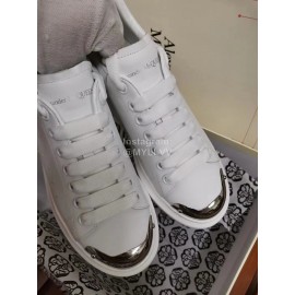 Alexander Mcqueen New Silk Leather Casual Shoes For Men And Women White